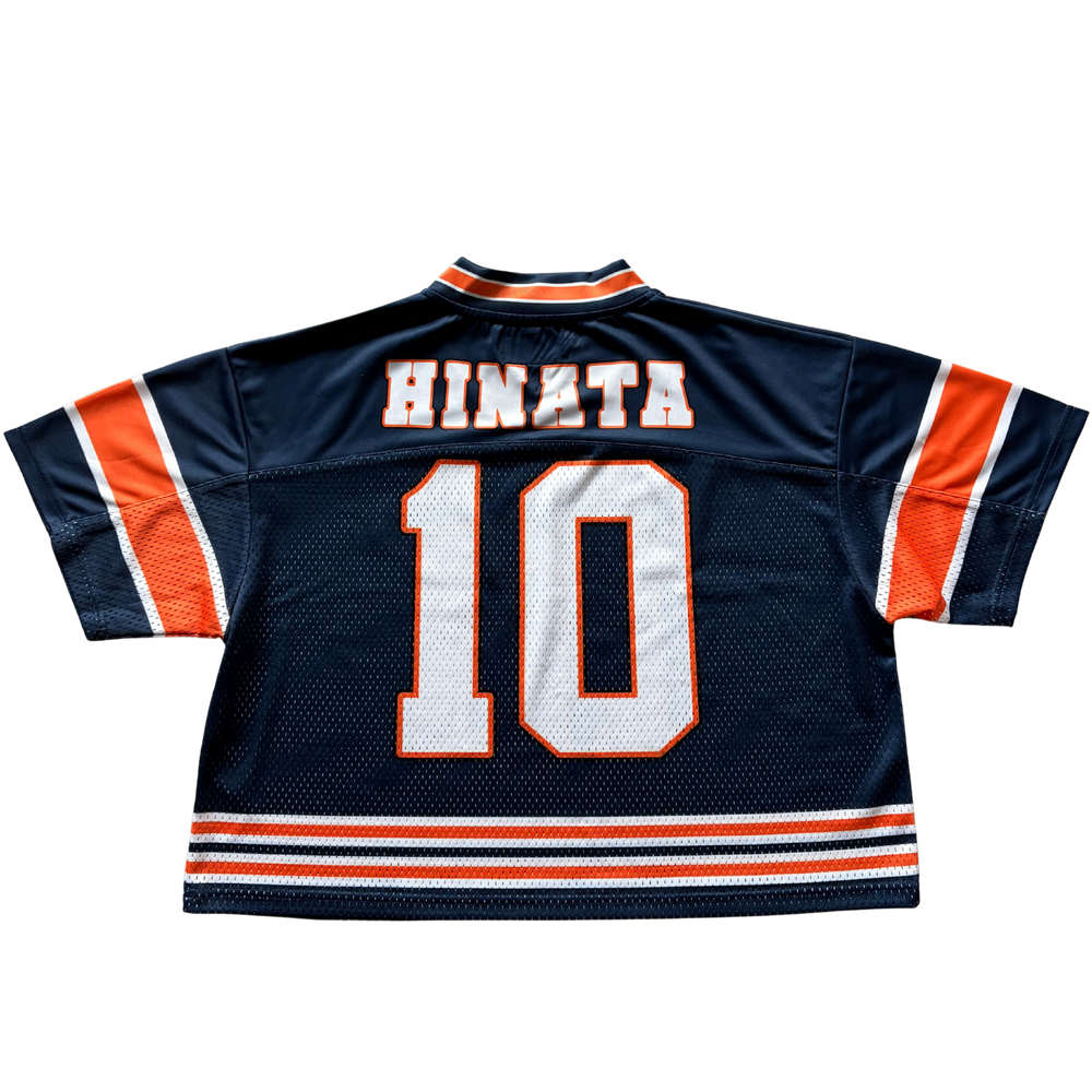 Navy blue sports jersey with orange accents and 'Hinata' and number '10' on a white background